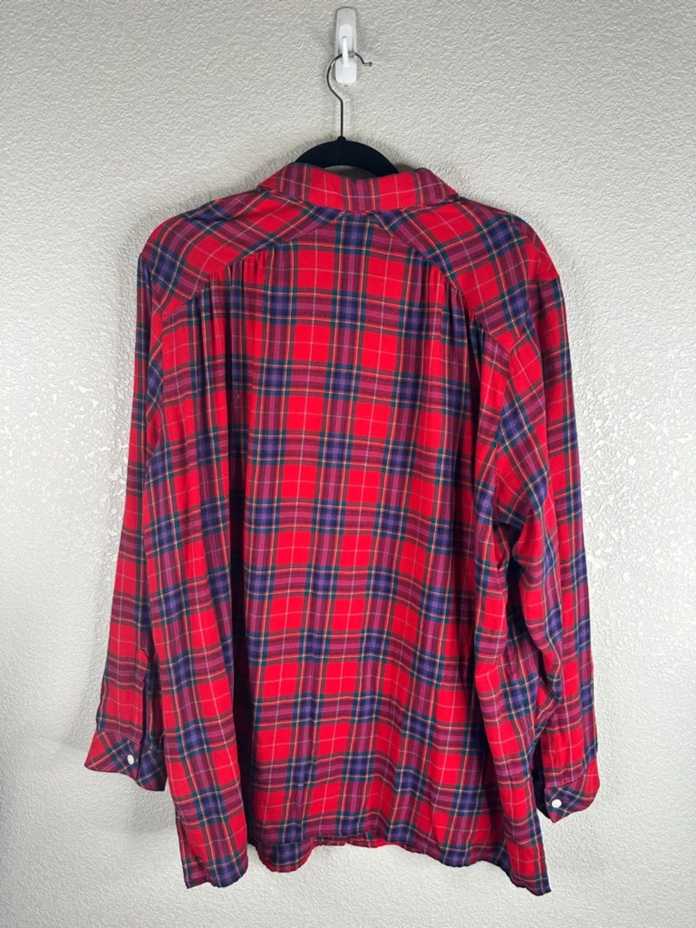 J. Jill Red & Blue Classic Plaid Comfy Casual Outdoor Woodsy Long‎ Sleeve Top